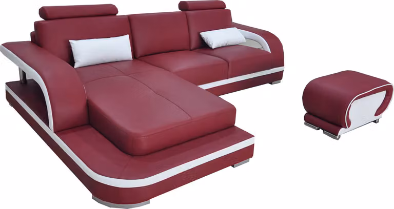 Leder Eck Sofa Couch Luxus Garnitur Ecke Sofas Couchen Polster Wohnlandschaft