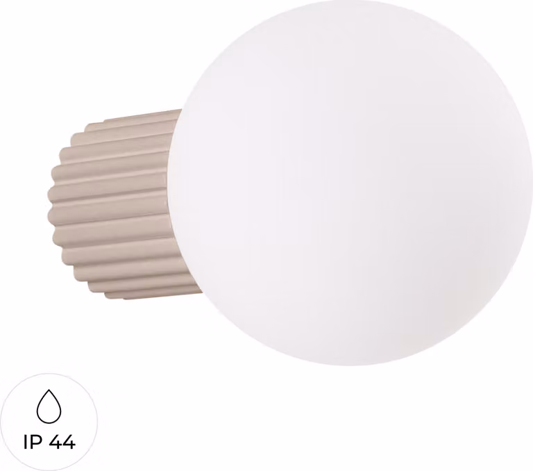 Applique SFERA taupe-bianco 1xG9x8W vetro, dimensioni: 12x12x17 cm, IP44, Pure Lume