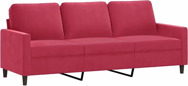 Divano | Divano da soggiorno | Sofa a 3 Posti Rosso Vino 180 cm in Velluto
