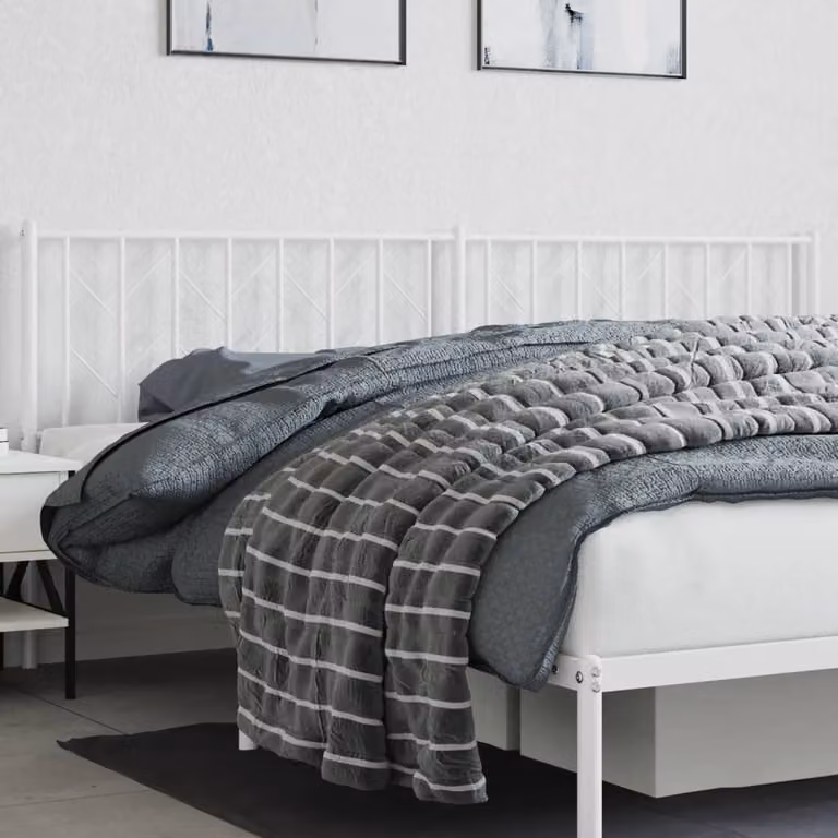 Testiera di ricambio in metallo vidaXL bianca per letto 200x200 cm