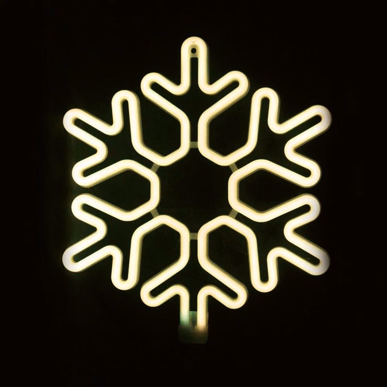 ACA Decorazione natalizia luminosa da esterno a forma di fiocco di neve, 300 LED, doppio tubo al neon lungo 3 m, bianco caldo, IP44, 40 x 40 cm, cavo di alimentazione lungo 1,5 m X0830014111