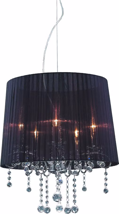 Lampada a sospensione TIMPAN 5xE14/40W, nera, Ø: 50 H: 87 cm, attacco E14, dimmerabile