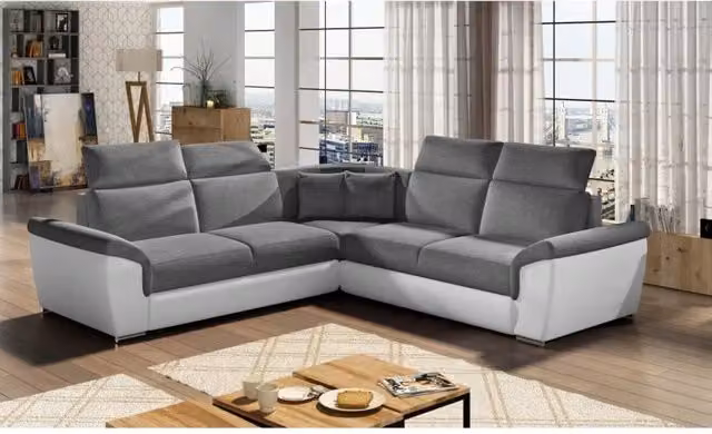 Divano ad angolo reversibile con contenitore e funzione letto FREDERICO MEUBLORAMA Grigio L/P/H: 266 x 102 x 76 cm – 1