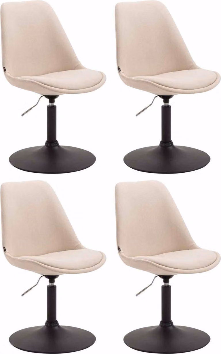 set di 4 sedie da pranzo - sedie da cucina - design moderno, seduta confortevole | colore: crema | colore base: nero