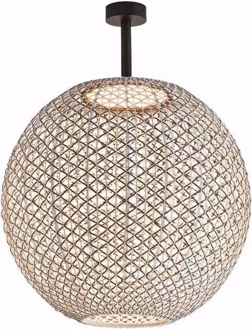 Plafoniera Outdoor Bover Nans Sphere in marrone e multicolore con tecnologia LED dimmabile