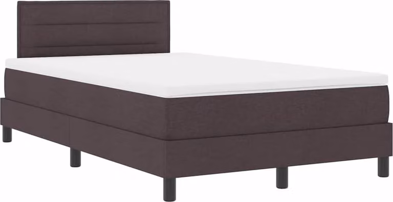 vidaXL Letto a molle con materasso marrone scuro 120 x 190 cm tessuto