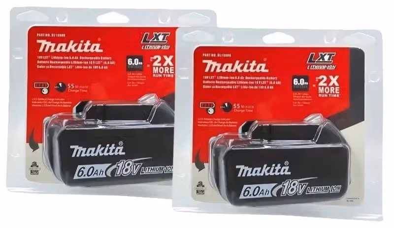 Batteria ricaricabile, 18V, 6000mAh, compatibile con utensili elettrici da 18V, capacità massima 6Ah x2