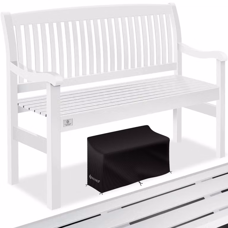 Panca da giardino KESSER® in legno, panca per parco resistente alle intemperie, adatta per 3-4 persone, con capacità di carico di 320 kg, inclusa copertura