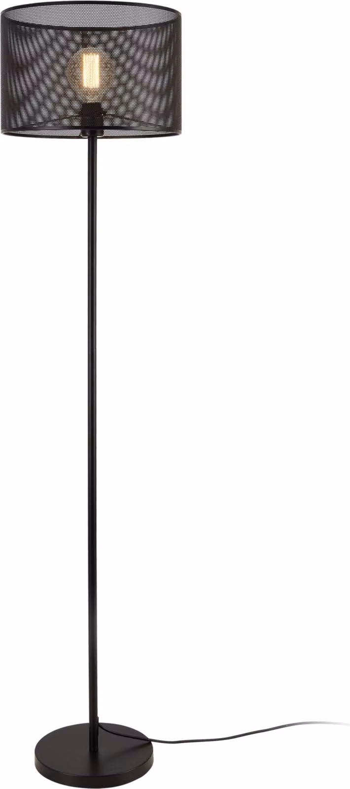 Lampada da terra 'Arensburg' 153cm Lampada da terra Lampada da terra Piantana in metallo Nero 1x E27 60W