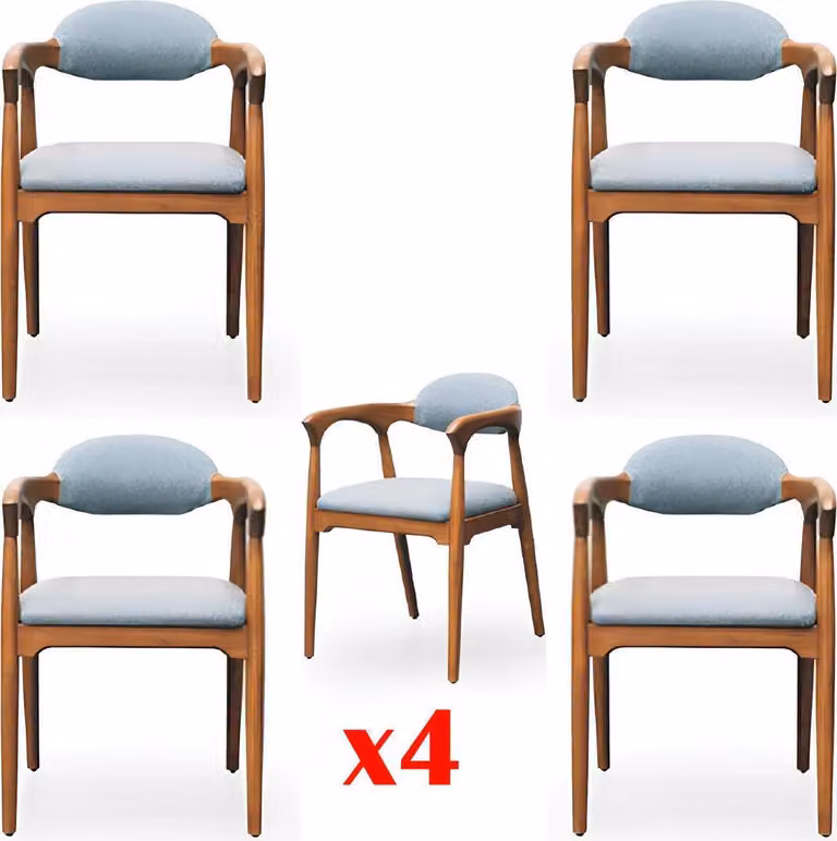 Esszimmer Garnitur 4x Stuhl Set Stühle Lehn Garnitur Essgruppe Möbel Gruppe