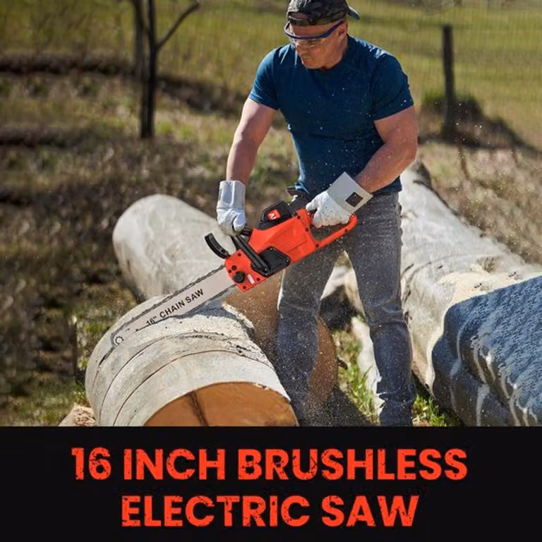 Troncatrice elettrica - 16 pollici - Senza fili - Brushless - Potente motosega da giardino senza fili