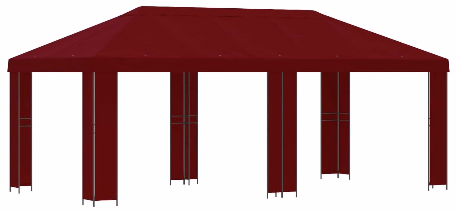 Gazebo da giardino 6 x 3 m Borgogna Poliestere e Acciaio 190