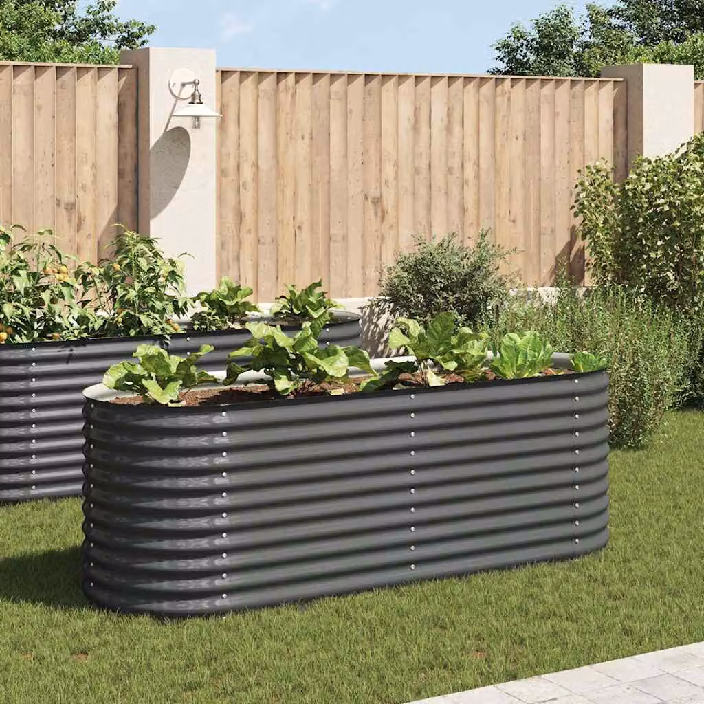 Letto rialzato da giardino vidaXL in acciaio zincato grigio L: 240 cm, P: 80 cm, H: 81 cm – 1
