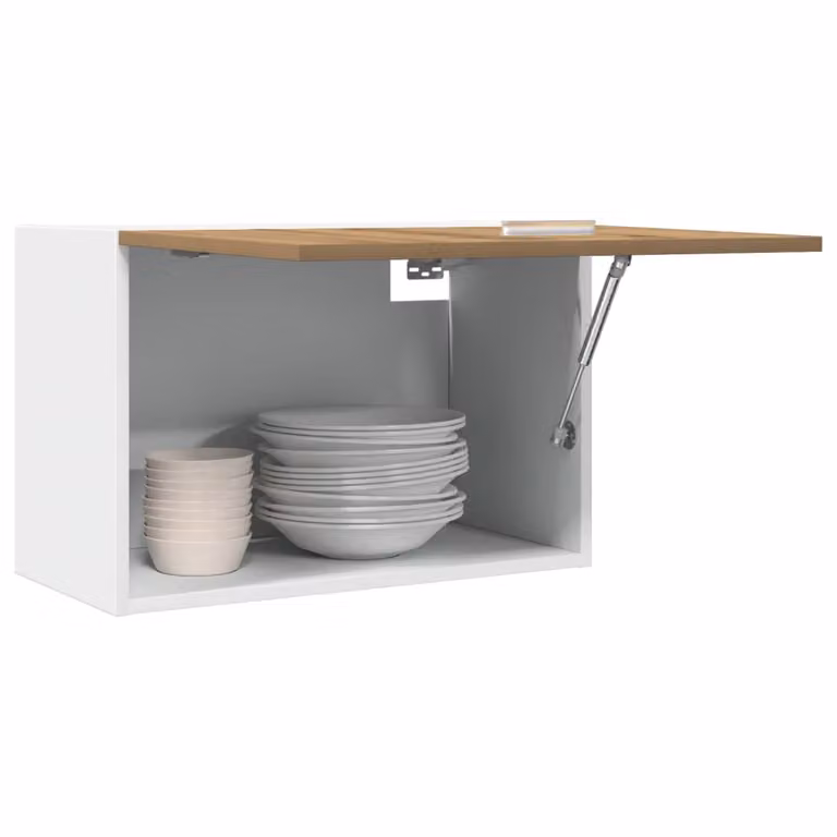 Pensile da cucina moderno vidaXL Lyon con ante a battente, marrone e bianco, L: 60 cm, P: 31 cm, H: 40 cm