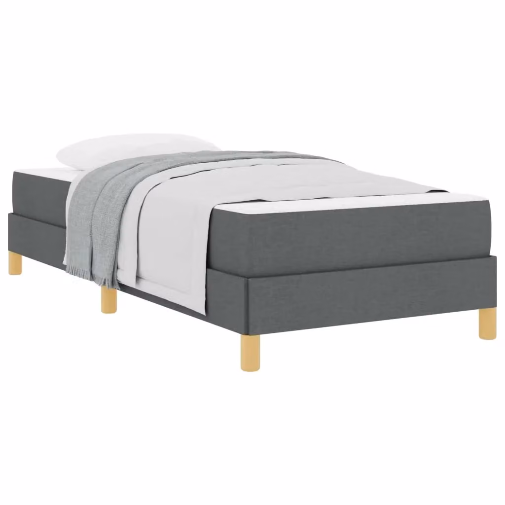 Letto a molle con materasso vidaXL in tessuto Grigio, L/P: 100 x 200 cm – 2