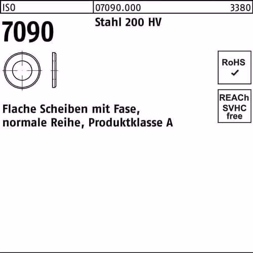 Dischi Reyher ISO 7090 St. 4 ( 4,3x9x0,8) HV 070900000040000 (1000 pezzi)