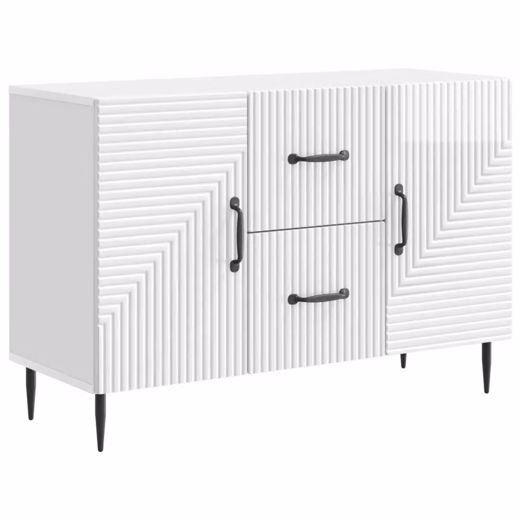 Credenza moderna vidaXL in MDF bianco lucido L/P/H: 89 x 34,5 x 60 cm – 2
