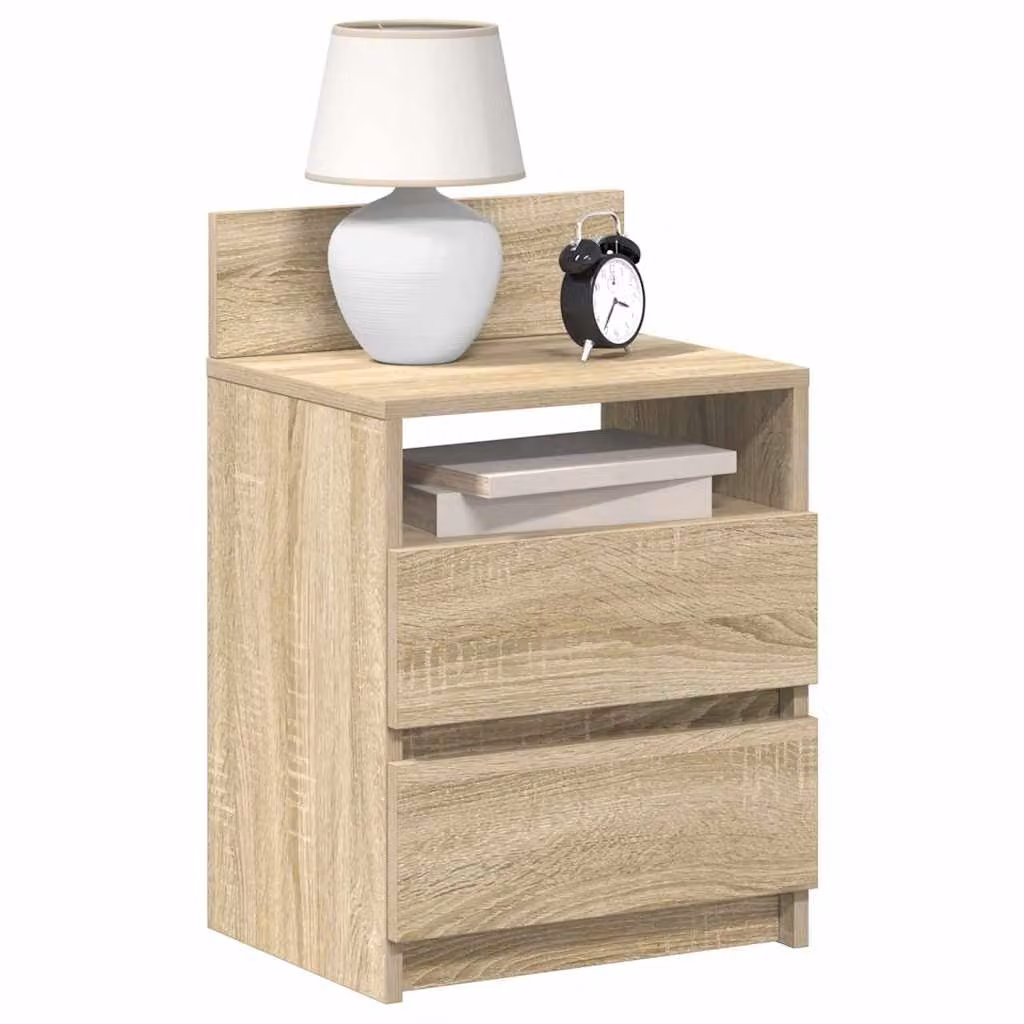 Set di 2 comodini vidaXL con 2 cassetti in stile moderno, colore Rovere Sonoma, L 40 cm x P 33 cm x H 60 cm