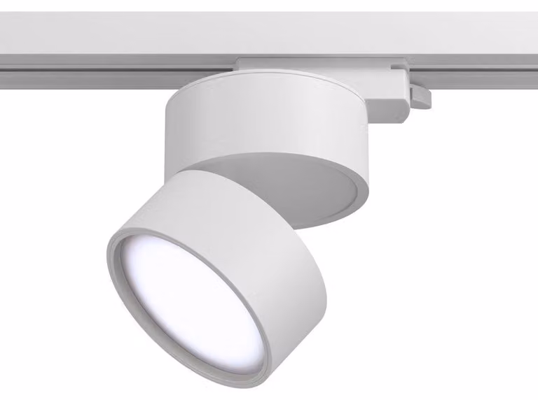 Faretto Per Binario Tondo Orientabile Onda In Metallo 12W Bianco 1 Luce Naturale