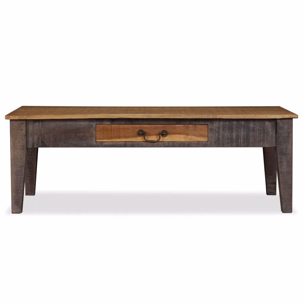 vidaXL Tavolino in legno massiccio vintage 118 x 60 x 40 cm