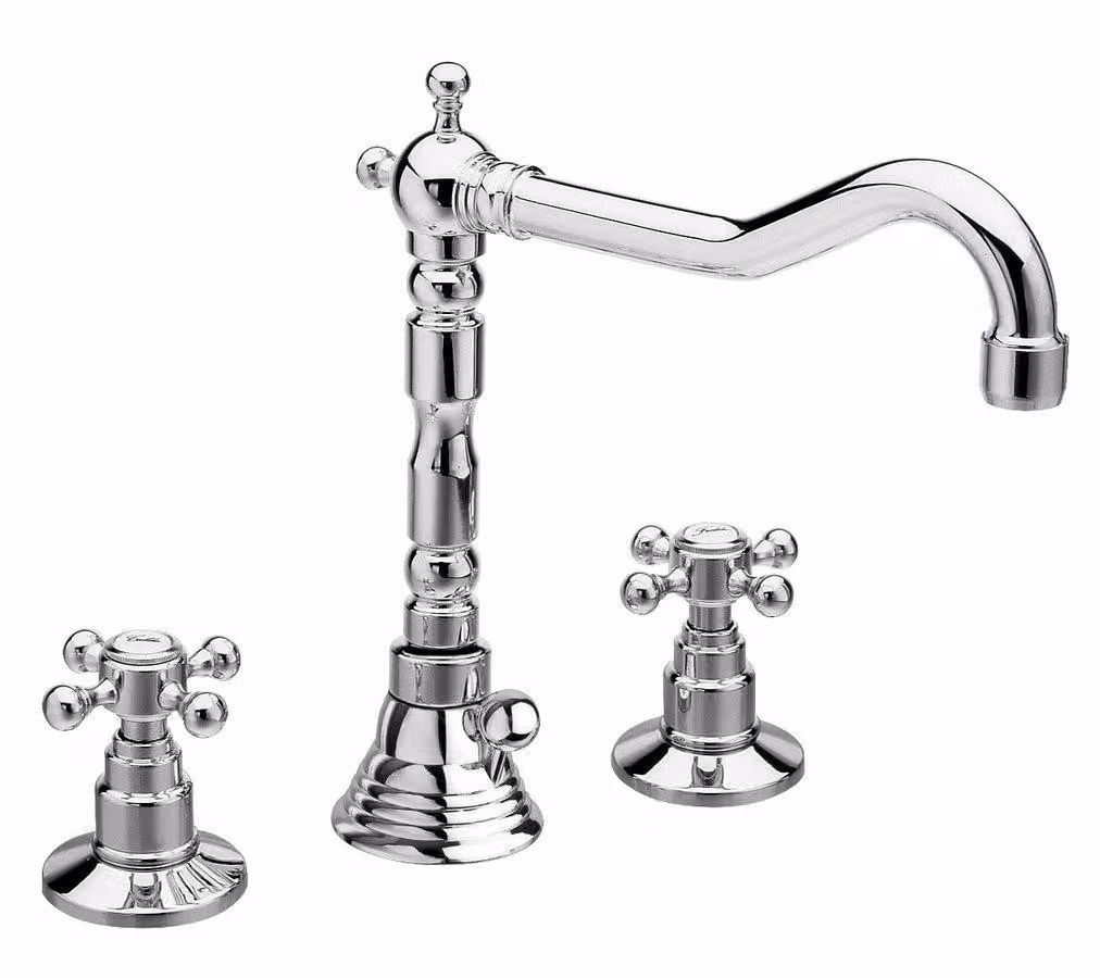 Sapho Reitano Rubinetteria Antea - Miscelatore per lavabo con bocca di erogazione, installazione a 3 fori, cromo 3221
