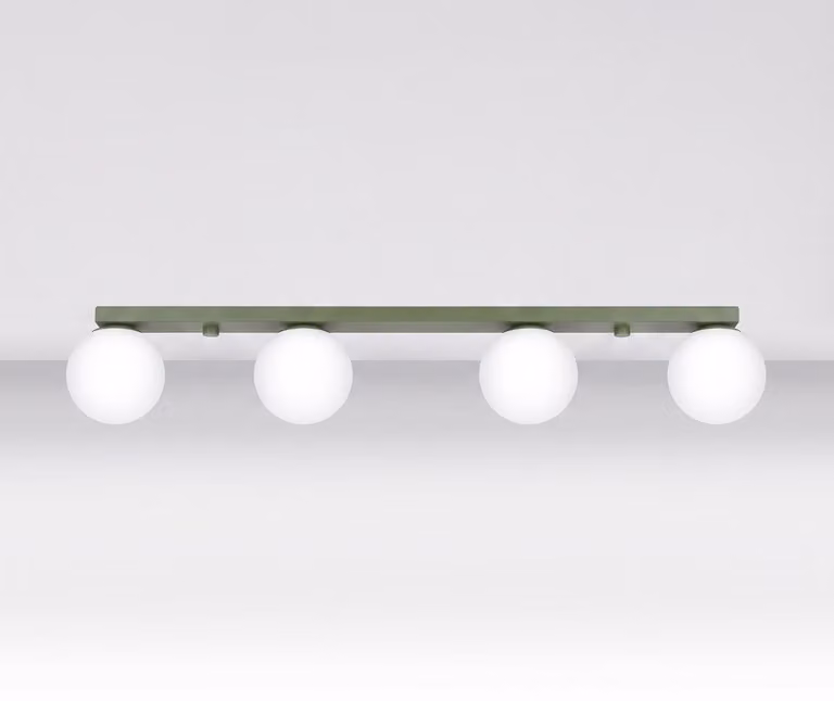 Plafoniera YOLI 4 verde oliva 4xG9 8W acciaio/vetro 14.5x12x88cm Sollux Lighting