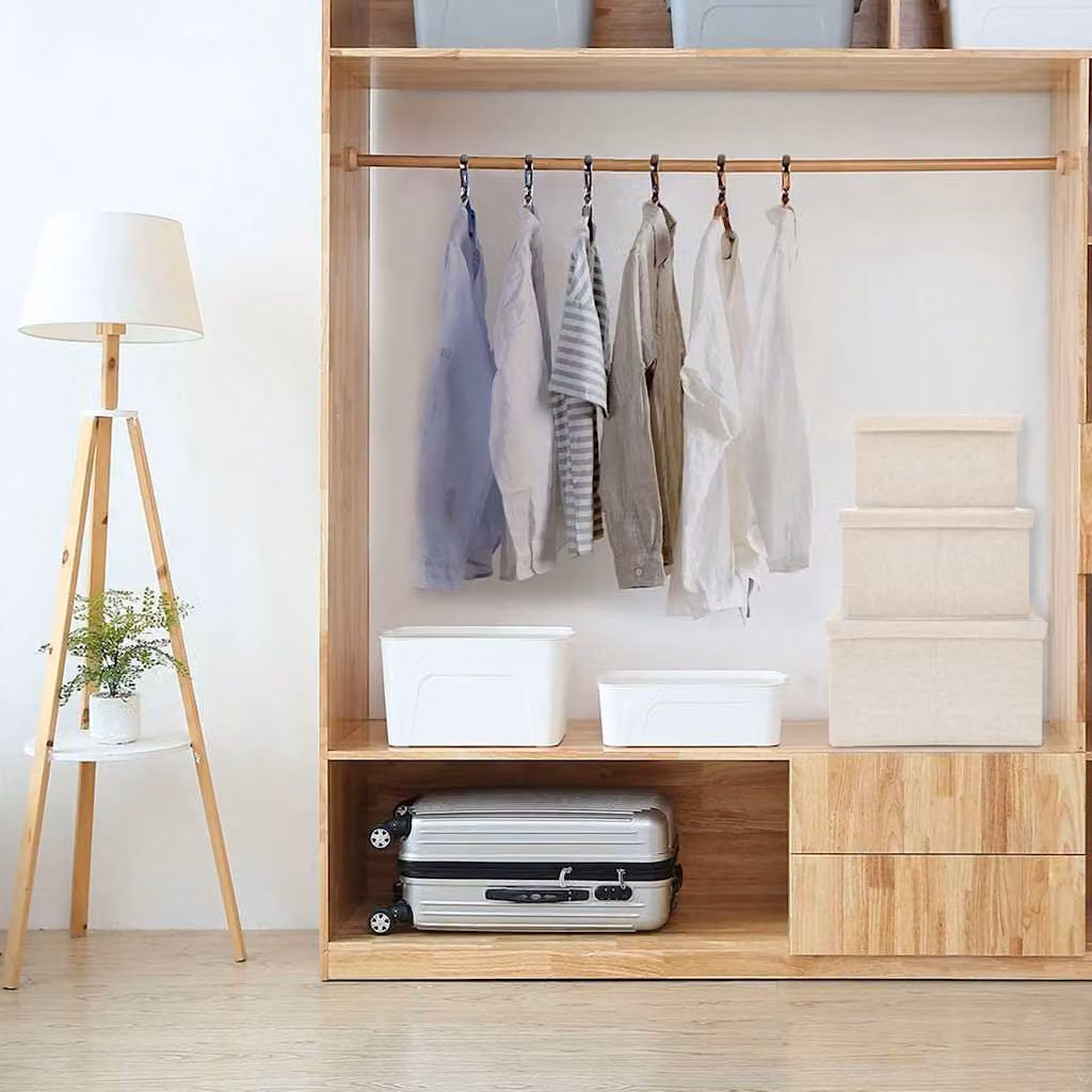 Set di 3 scatole portaoggetti impilabili e pieghevoli vidaXL in tessuto beige con maniglie