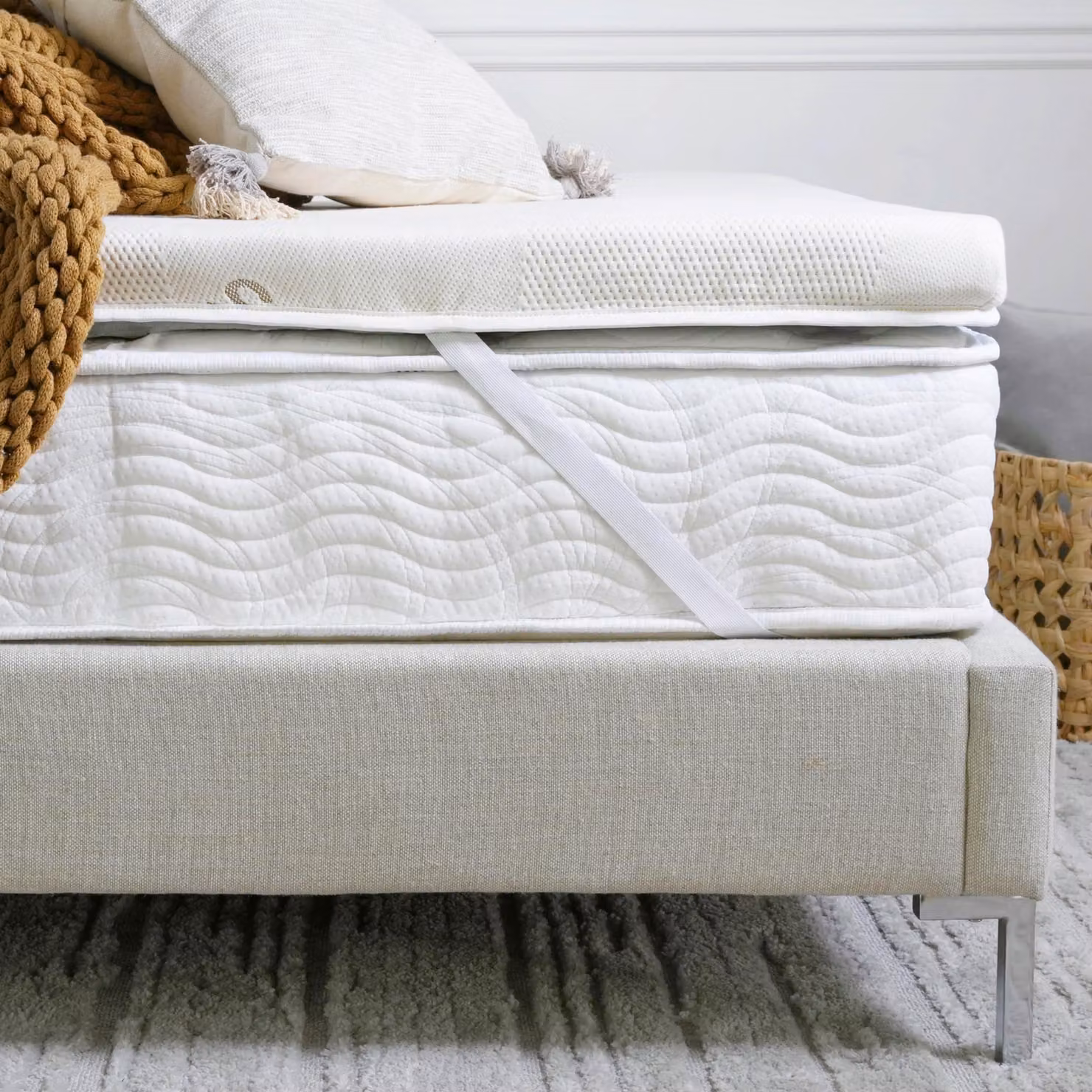 Topper per materasso in memory foam con grafite, 7,6 cm, dimensione queen