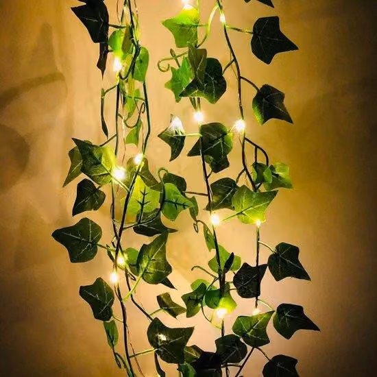 Catena luminosa a LED con motivo di edera - Luce bianco caldo