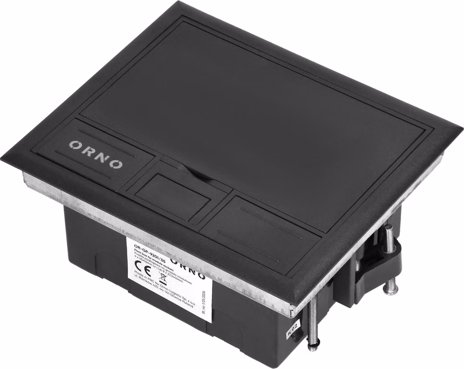 Scatola a pavimento per prese modulari 4 x 45x45 mm o 8 x 22,5x45 mm