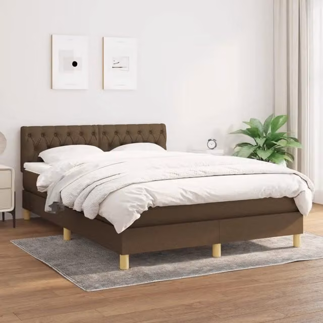 Letto Ibrido con Giroletto a Molle e Materasso vidaXL, Marrone e Bianco, L/P/H: 140 x 200 x 88 cm – 1