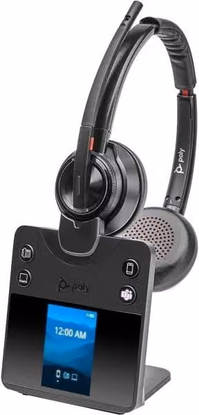 Cuffie stereo HP Poly Savi 8420 DECT per ufficio, certificate Microsoft Teams, colore nero, connettività Bluetooth, USB-A e USB-C, modello on-ear 8L5B3AA#ABB