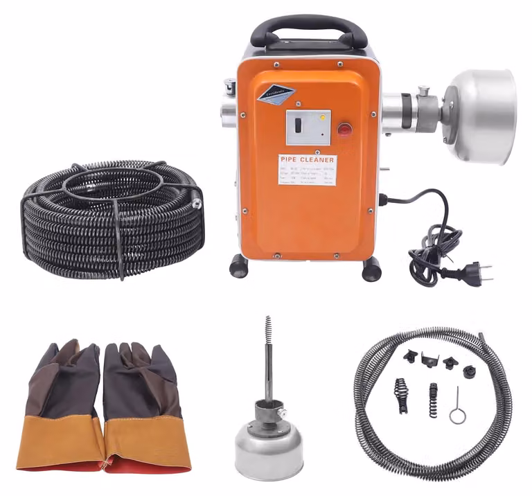 Sostitutore per scarichi intasati - Detergente per tubature - Pulizia delle tubature - Rimozione di ostruzioni - Cavo flessibile da 20 metri - Motore da 750W
