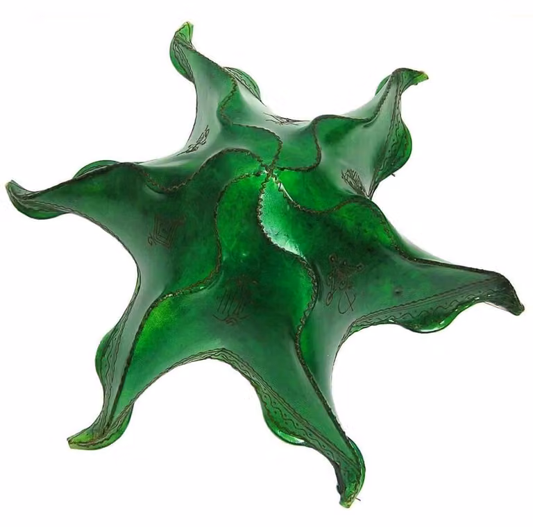 Lampada orientale lampada da soffitto lampada a sospensione lampada da soffitto marocchina lampada in pelle STERN Berber 63 cm, verde