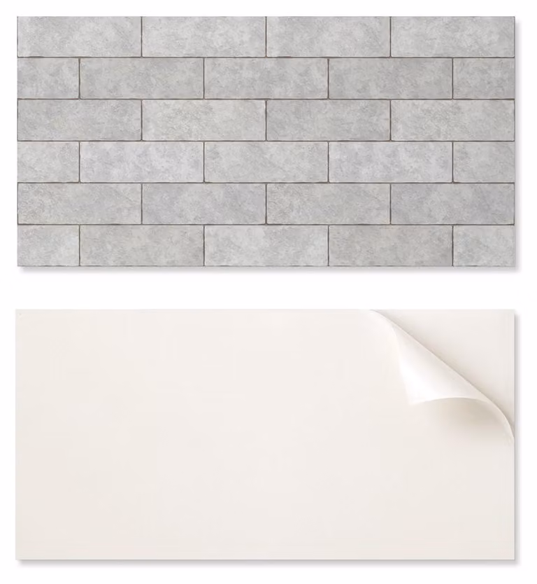 Pannello decorativo in vinile con grafica, ideale per cucina o bagno, dimensioni 100 x 50 cm, motivo a mattoni con effetto 3D
