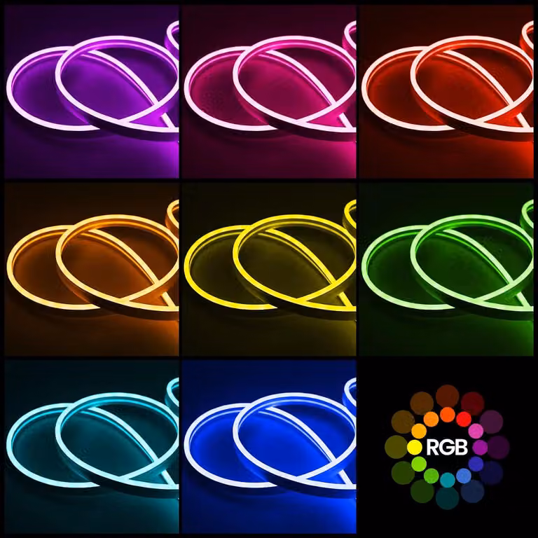 Striscia luminosa LED effetto neon - Striscia LED RGB - 30 metri - 24 V - Controllo tramite app e telecomando - Sincronizzazione con la musica - Impermeabile - Flessibile