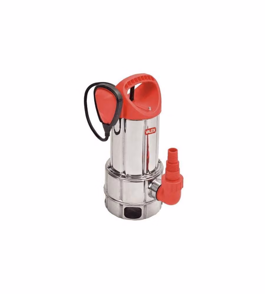 Valex Pompa Sommersa 900W per Acque Torbide Rossa 14000 l/h Acciaio Inox
