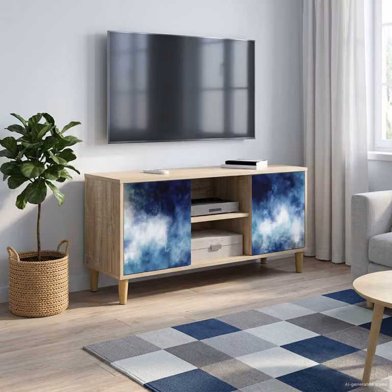 Mobile TV RAALTE vidaXL in legno ingegnerizzato color Sonoma, L 102 x P 33 x H 50 cm