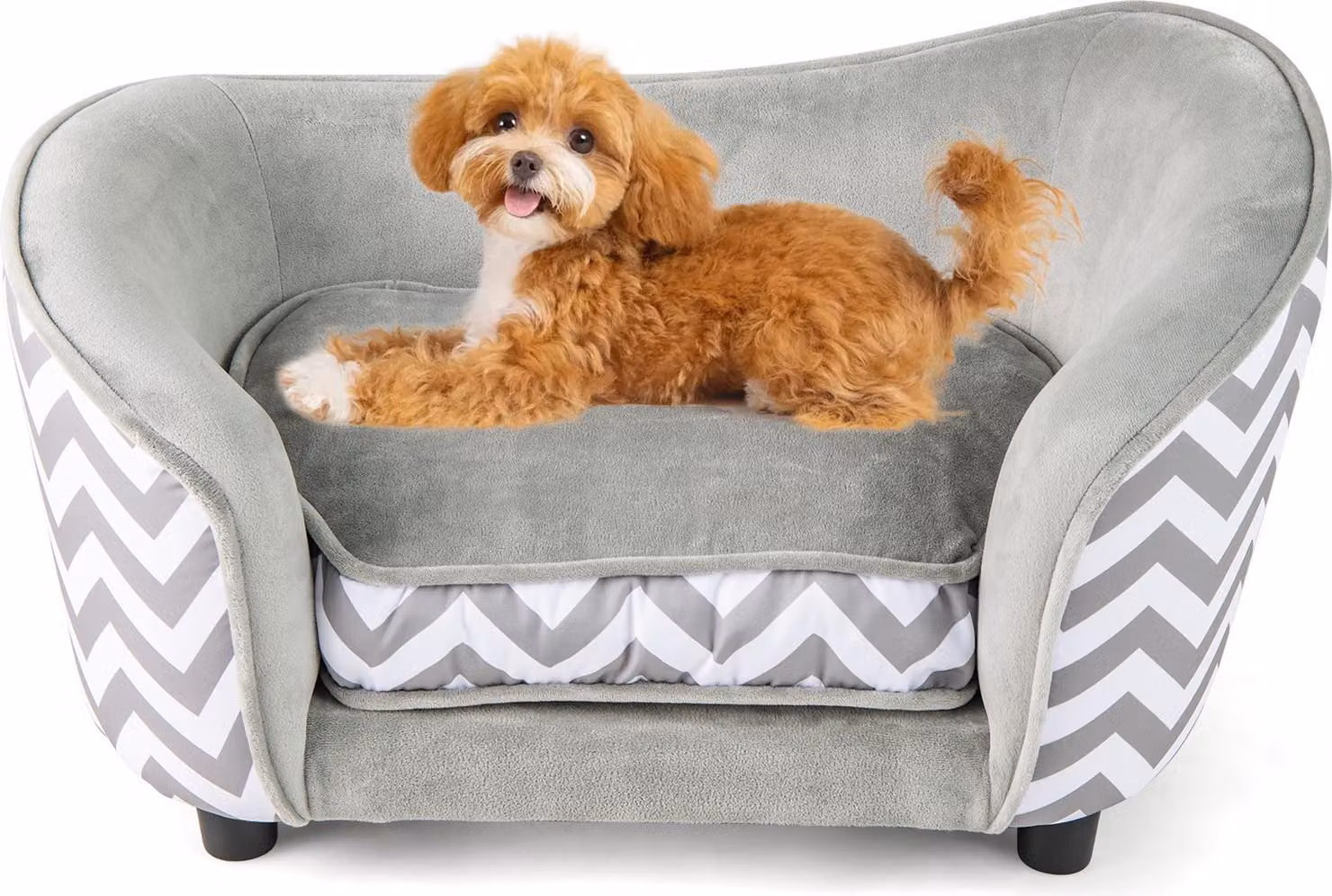 COSTWAY, divanetto per cani, 70x41x40 cm, divanetto per gatti con morbido cuscino imbottito e rivestimento lavabile, divanetto per animali domestici, divanetto per gatti fino a 50 kg
