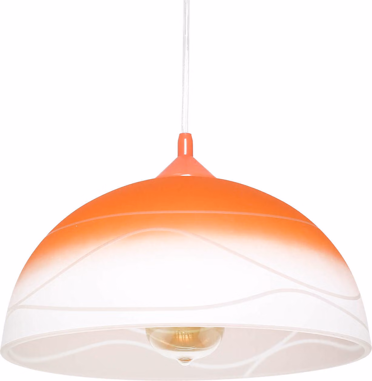 Lampada da cucina in vetro bianco arancio design retrò luce a sospensione tavolo da pranzo