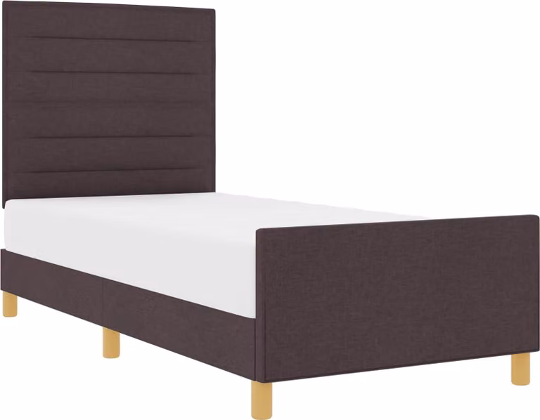 Struttura del letto Marrone scuro 90 x 190 cm Tessuto