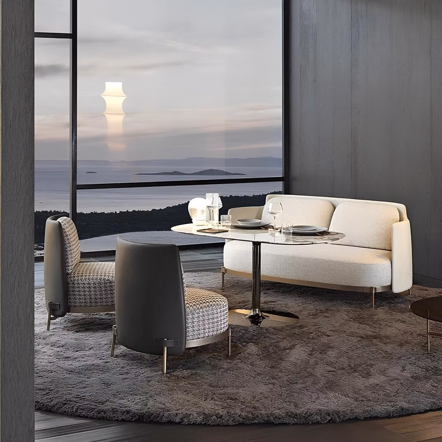 Design Lounge Club Sofa Couch Polster Sitz Garnitur 321 Garnituren Italy Möbel