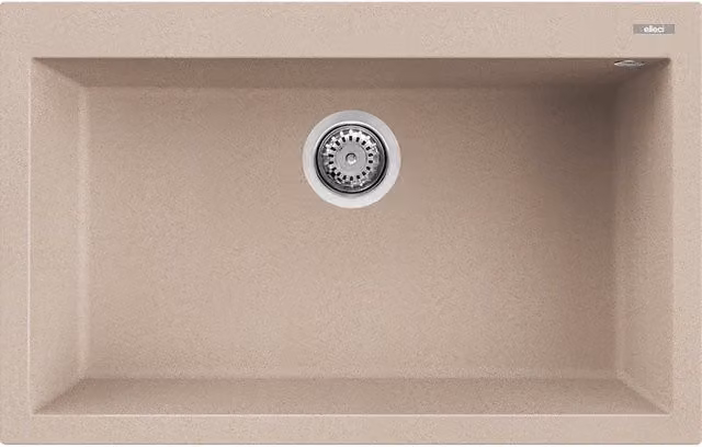 Lavello Elleci Quadra 130 in quarzo color avena L: 79 cm, P: 50 cm