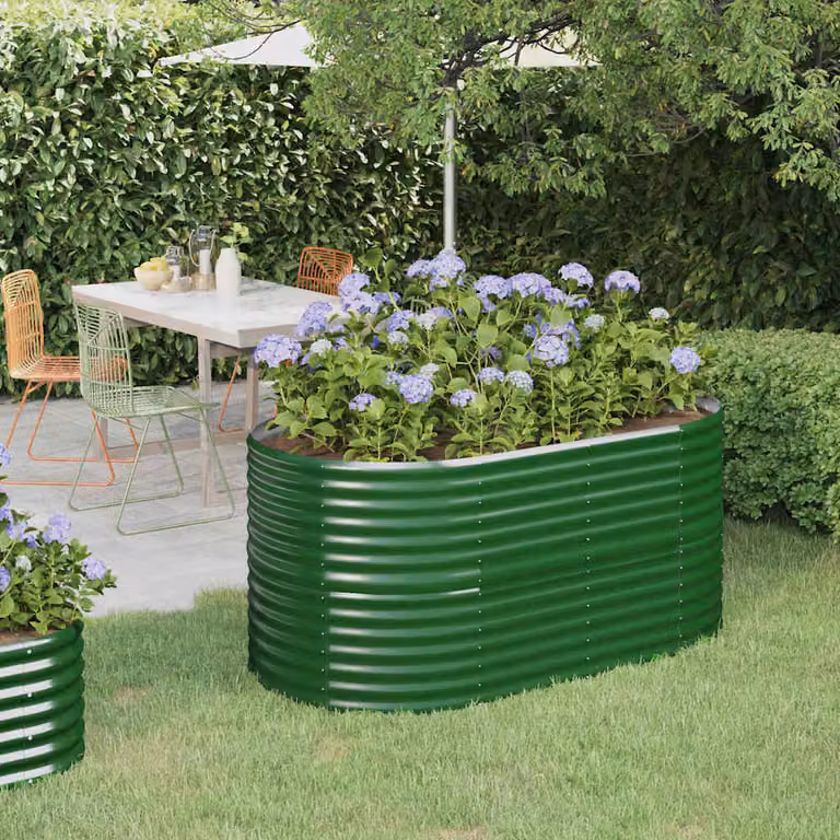 Letto rialzato da giardino vidaXL in acciaio zincato verde L: 152 cm, P: 80 cm, H: 68 cm