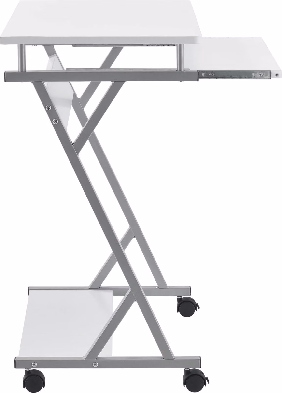 In And OutdoorMatch Scrivania Bonnie - Scrivania - Su rotelle - Tavolo per PC - 60x40x75 cm - Bianco - Look moderno