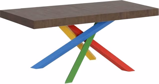 Tavolo allungabile Volta Premium Bs Com colore noce con telaio 4/B, L/P: 90 x 130/390 cm – 1