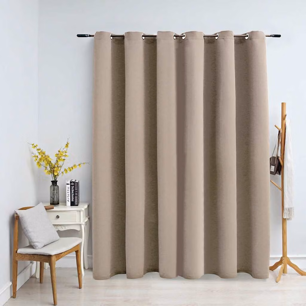 vidaXL Tenda Oscurante Beige con Anelli in Metallo L: 290 cm, H: 245 cm