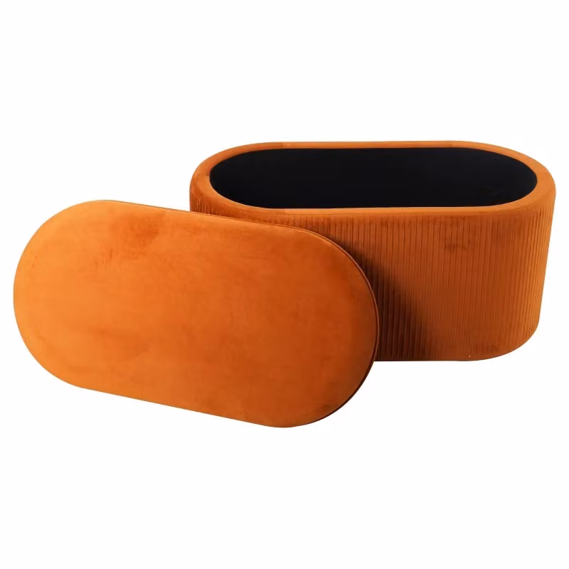 Cassapanca Contenitore Ellittica Arhis Casa Collection Colore Arancione L/P/H: 80 x 40 x 40 cm – 2
