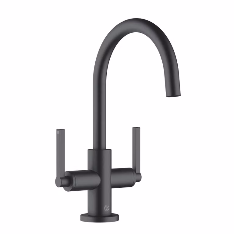 KLUDI NOVA FONTE PURISTIC Robinetterie de lavabo, montage monotrou, poignées papillon, orientable, avec vidage, 201183915, 201183915
