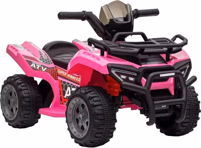 Quad elettrico rosa per bambini da 1,5 a 3 anni con musica e funzione di marcia avanti, 6V